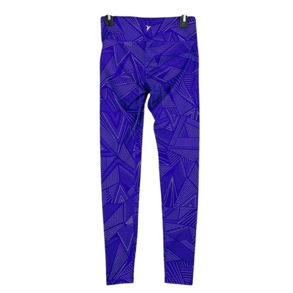 Old Navy Leggings Womens S Blue Polka Dot Activewear Workout Training Running‎
